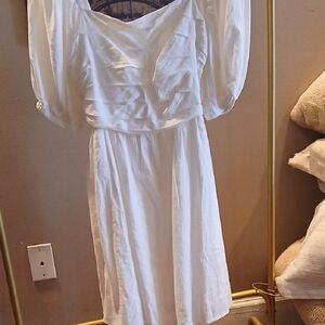 New York & Company White Midi Dress